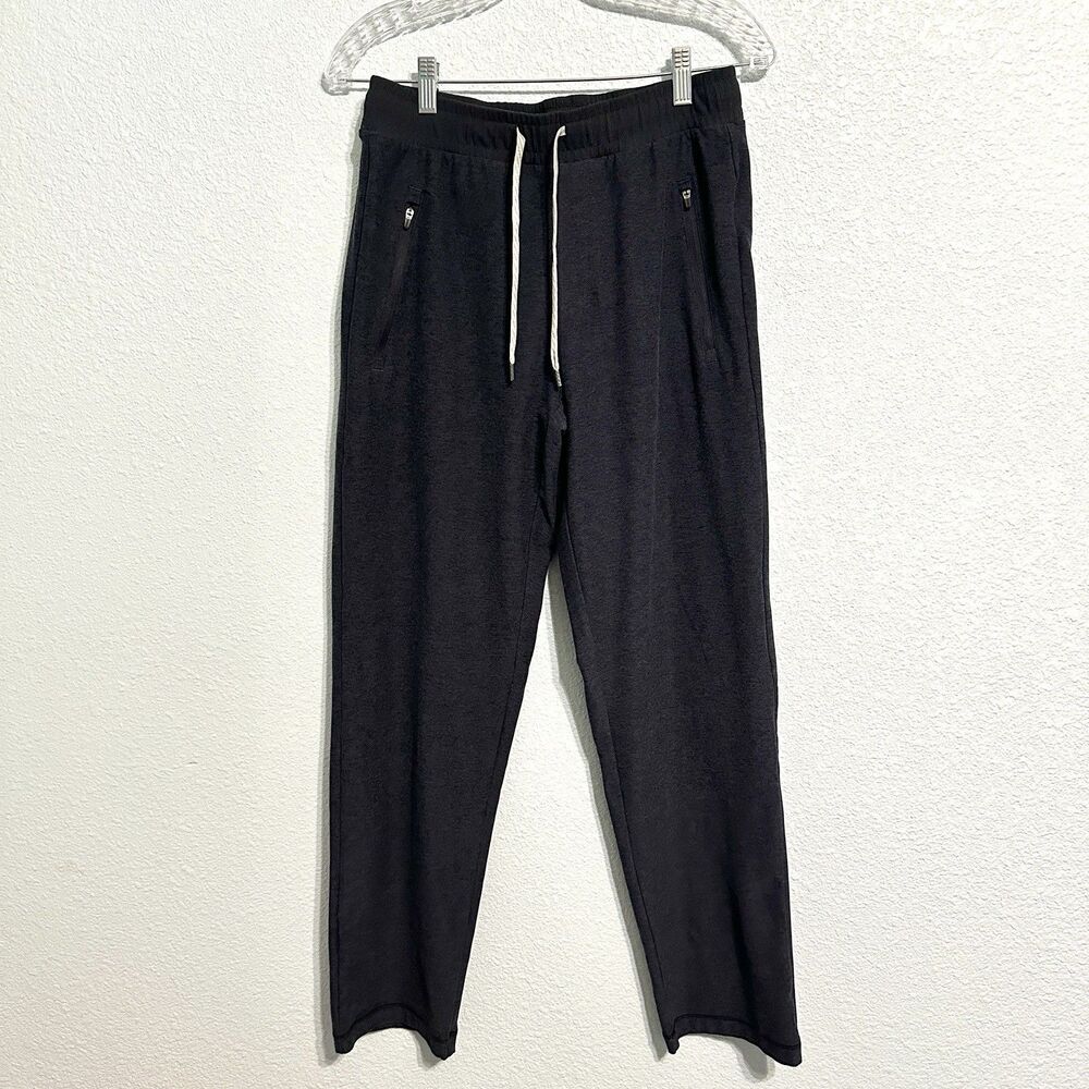 Vuori Men's Small Channel Performance Blue Heather Jogger Pants Drawstring Waist